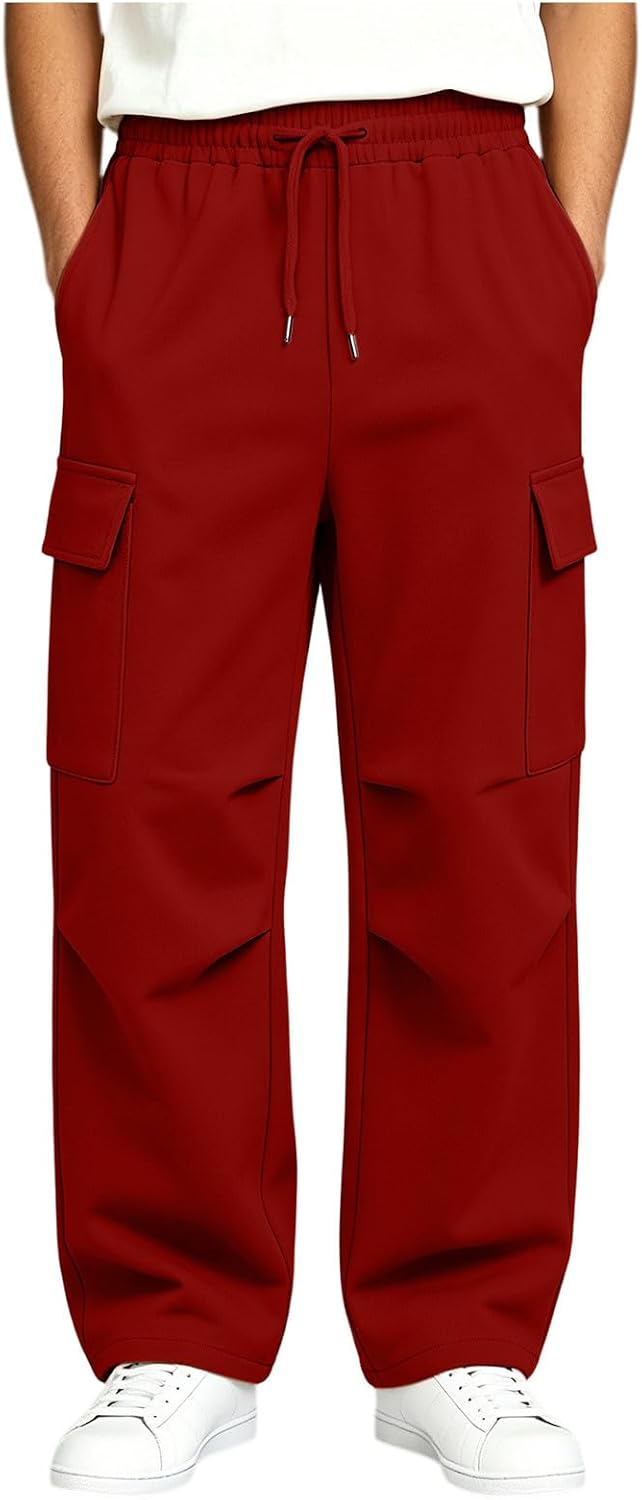 Boys Uniform Cargo Pants Solid Color Baggy Pants Joggers 2026