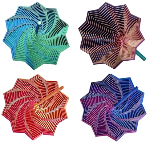 AUYFUA 4 PCS 3D Printed Star Fidget Ornament, Geometric Desk
