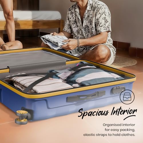 Image of Aristocrat Comet Set of 3 Trolley Bag 56, 66 & 76cm | Small+Medium+Large | Hard Luggage| Smooth 8-Wheel Suitcase| Combination Lock with Sturdy Zipper | 3-Year International Warranty (Blue)
