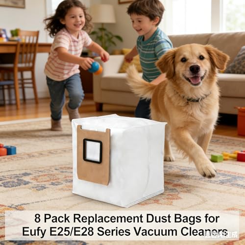 Image of Replacement Dust Bags Compatible for Eufy Omni E25 /E28 /C28 3-Layer Leak-Proof Robot Vacuum Cleaner Parts /Accessories