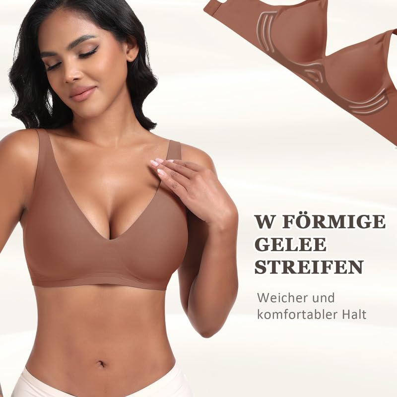 Soutien gorge sans complexe brassière marron pour le quotidien en M - 2
