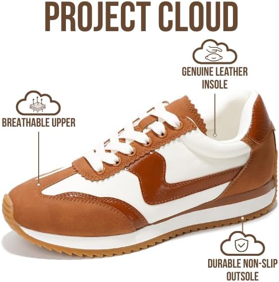 Project Cloud Fashion Sneakers for Women 2026 – Lightweight Lace-Up Shoes for Women with Memory Foam Insoles – Trendy Womens Shoes – Non-Slip, Comfortable Womens Sneakers (Madison) - Image 3