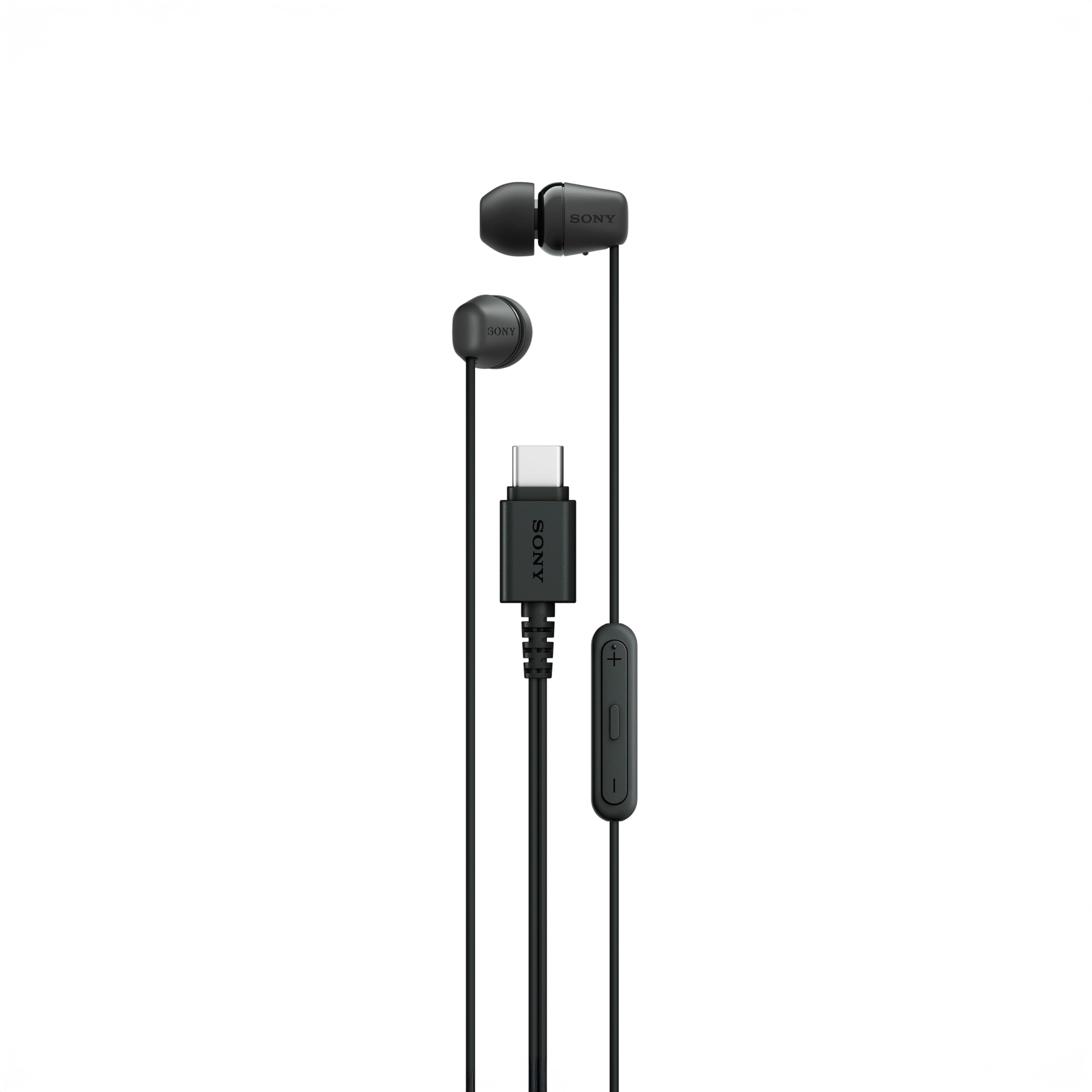 Sony IER-EX15C avec Micro – Écouteurs filaires USB-C pour Android, iPhone, Ordinateur Portable et PC – Câble Anti-enchevêtrement – Parfaits pour Les Voyages et Une Utilisation Quotidienne – Noir