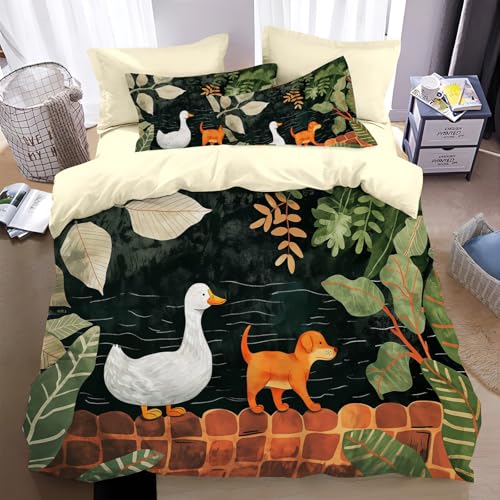 Parure de Lit 200x200 cm avec Fermeture Éclair microfibre anti-glisse
