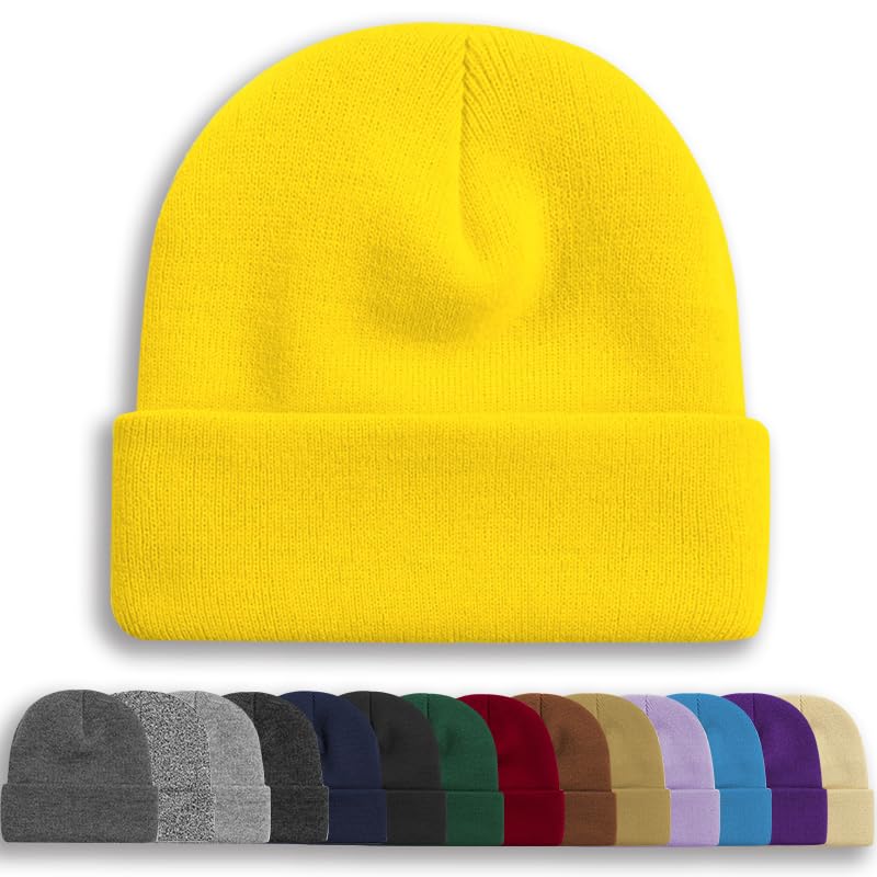 Image of Rosoz Unisex Beanie Winter Knitted Skull Cuffed Soft Warm Hat for Men /Women Slouchy Ski Watch Cap