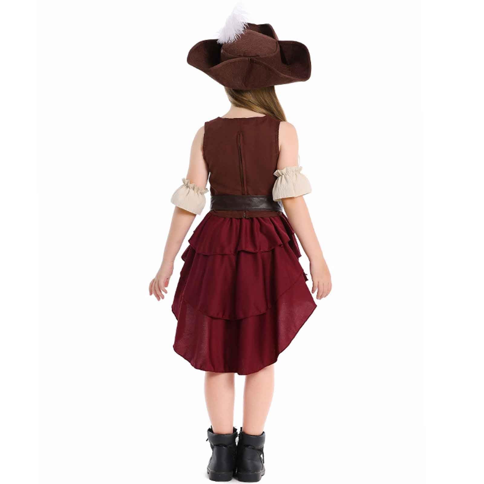 Dirndl Kinder für Halloween Karneval mit Bluse Trachtenmode Kinderdirndl Oktoberfest Hochwertige Vintage Trachtenkleid Bequem Festlich Dirndl Kleid Kostüme zum Bayerisches