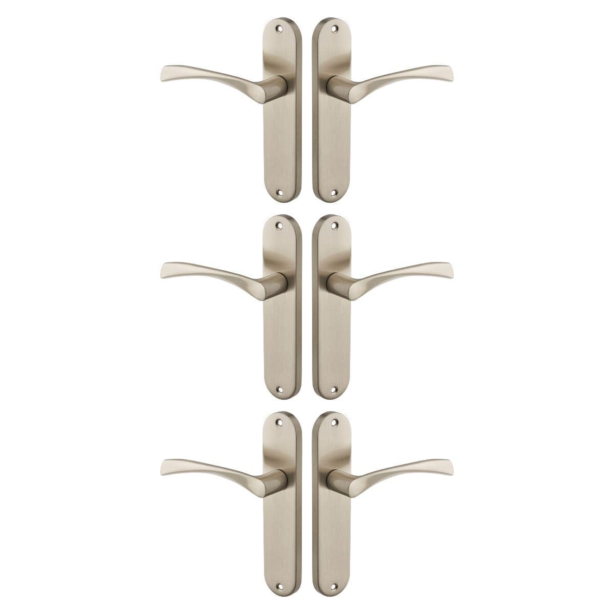 Designer Levers - Marvel Lever Latch Brushed Nickel Pack of 3