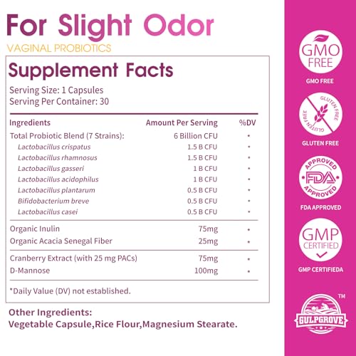 Image of Vaginal Probiotics for Women with Prebiotics & Cranberry - Dr. Formulated Feminine pH Balance Daily Supplement, Supports Vaginal Odor Control & Urinary Tract Health, 30 Servings