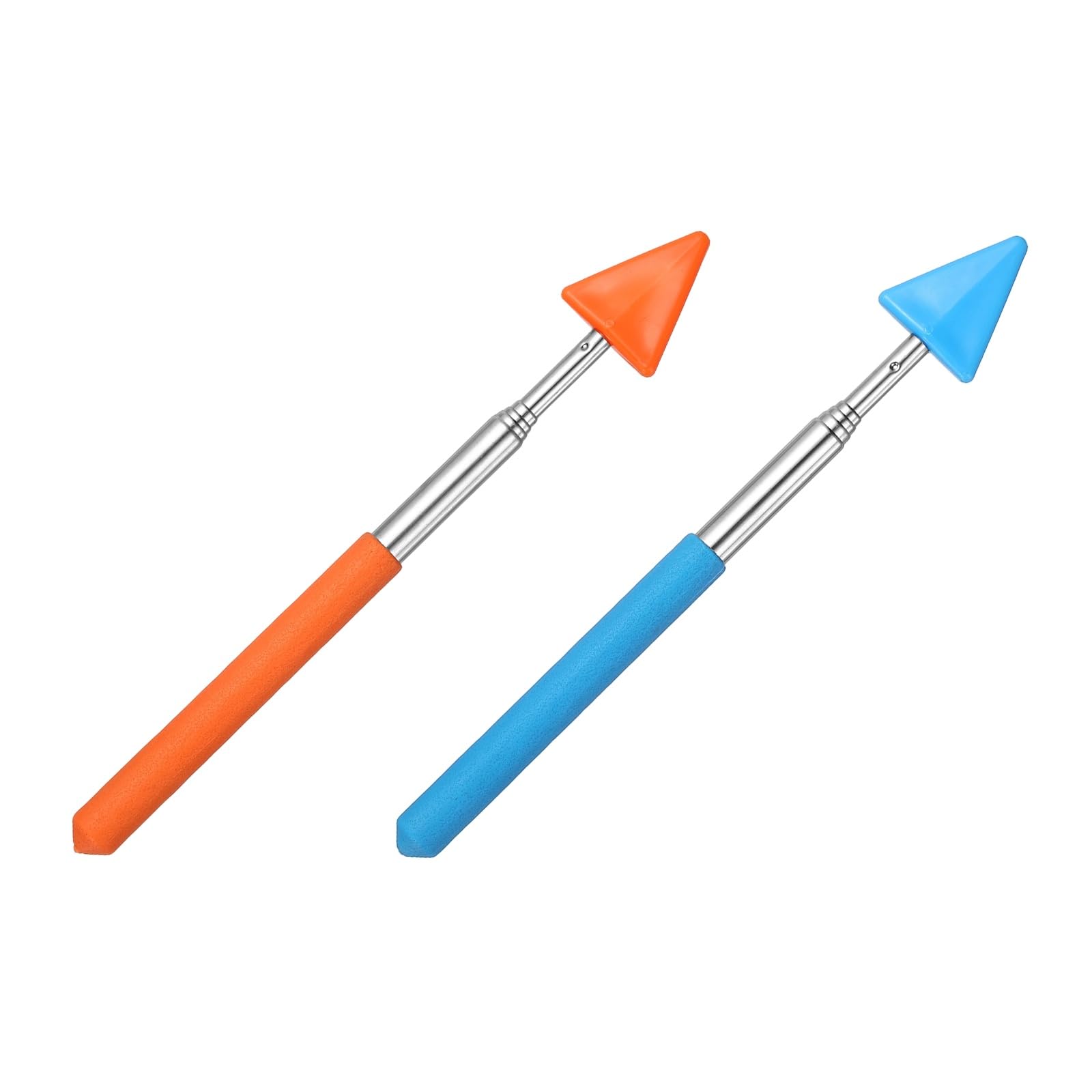 PATIKIL 2 PCS Pointer Finger Stick, Teacher Finger Pointer Stick Retractable Whiteboard Hand Presenters Extendable Telescopic for Classroom Teachers Reading Study Arrow, Blue, Orange — image 1