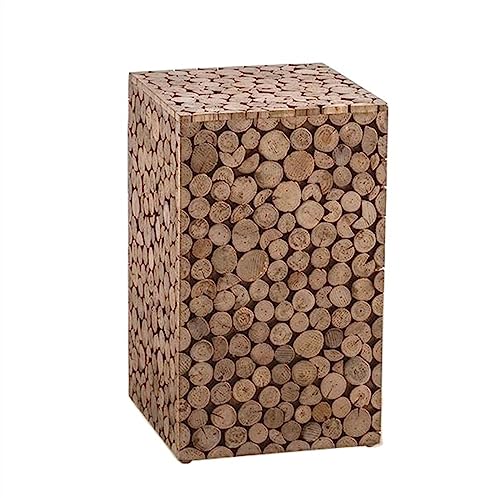 Mesa de Centro, Mesa Auxiliar Cuadrada Taburetes de jardín Decorativos for Interiores y Exteriores Mesa Auxiliar de Madera Resistente Mesa Auxiliar Moderna Soporte for Plantas, for Sala de Estar Dormi