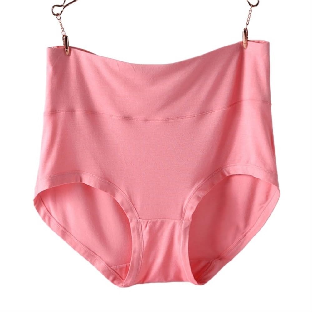 4 mutandine da donna in fibra di bambù, a vita alta, per modellare il corpo, mutandine da donna (anguria, 4XL)