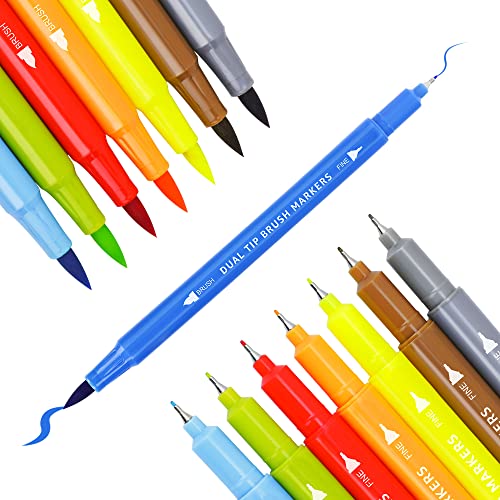 Amazon Basics Dual Tip Art Marker, Brush And Felt Tip Color Pen, 60 Colors #TOP3