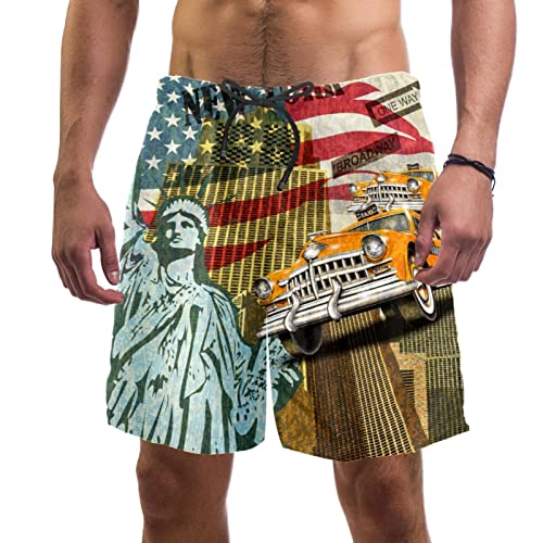 Short de bain homme avec drapeau voiture parfait pour vos journées à la plage