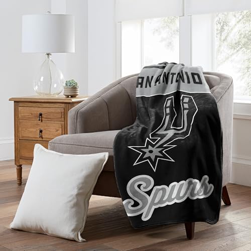 Northwest San Antonio Spurs NBA Officially Licensed 46″×60″ Microfiber Throw Blanket – All Team Logos & Colors – Cozy Game Day Throw for Fans, Living Room, Couch & Dorm