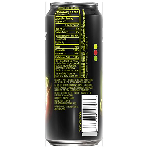 AMP Energy, Strawberry Limeade, Caffeine, B Vitamins, 16 fl oz. cans