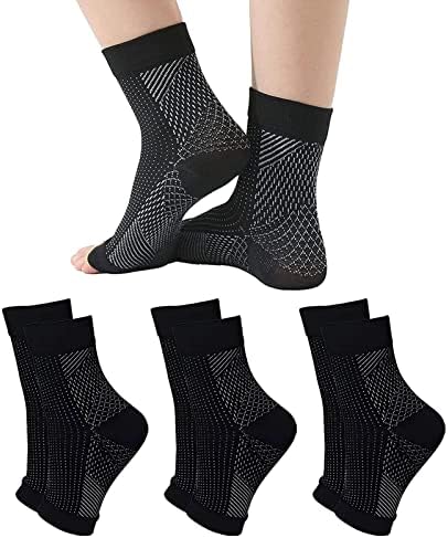 Calcetines de neuropatía para mujeres y hombres, soporte de tobillo, manga de compresión, para fascitis plantar, alivio del dolor hinchado de pies