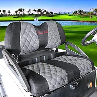 Golf Cart Seat Covers Fit to Club Car Precedent,DS and Yamaha,Breathable Washable Polyester Mesh Cloth. Renew Your Golf Cart. (Grey/Black)