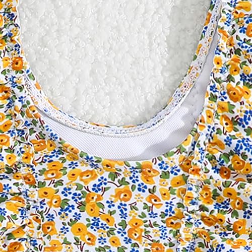 Toddler Girls Swimsuits Two Piece High Waist Bikini Sets Baby Floral Print Tankini Swimwear Beach Swimming Bathing Suit3