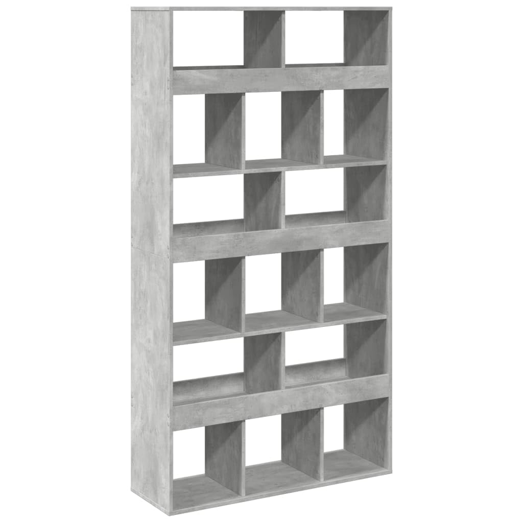 Ścianka działowa, betonowa, szara, wielofunkcyjny regał na książki do salonu, 100 x 33 x 187,5 cm, materiał drewnopochodny