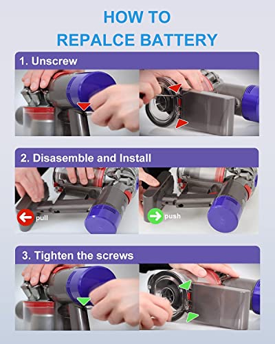 Image of DTK Replacement for Dyson 25.2V 6000mAh Button Click in Installation Style Battery V11 V15 SV15 SV16 SV22 970425-01, 970938-01 Vacuum Cleaner (Not Fit for Fixing Styles with Screws)