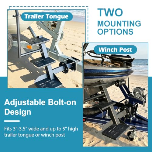 Image of Adjustable 3-Step Boat Trailer Steps | Side Mount | Anti-Slip