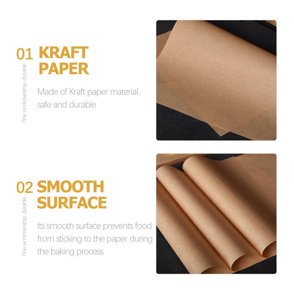 Feuilles de Papier Sulfurisé 100pcs en Kraft pour Cakes et Bread