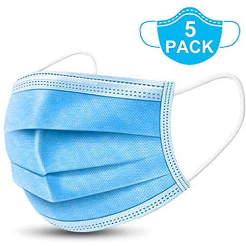 Muryobao Men Women Face Shields Outdoor Protection Dust Prevention Blue 5 Pcs