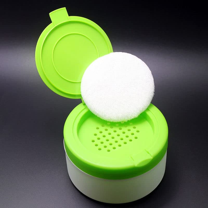 Miniatura 5 de Plástico verde vacío portátil para el cuidado de la piel del bebé después del baño, soplo de talco, estuche para polvo, dispensador de maquillaje,