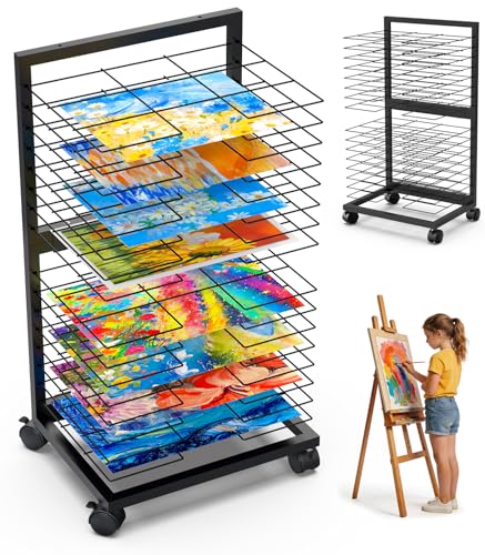 Art Drying Rack with Casters for Classroom Use