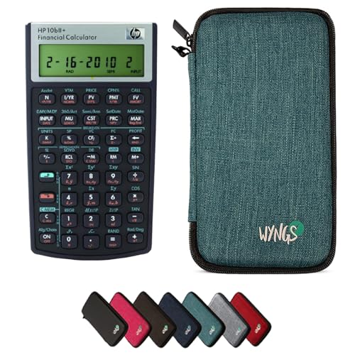 HP 10B II Plus/HP 10BII+ Financial Scientific Calculator + WYNGS Protective Case Turquoise
