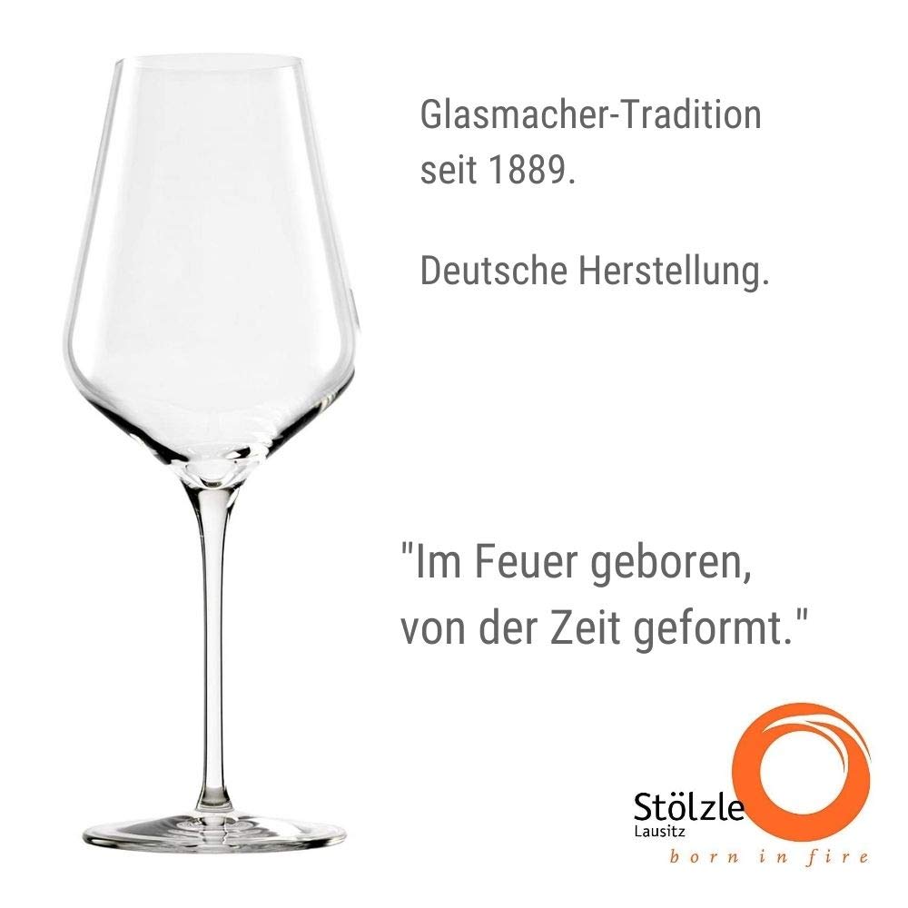 Stölzle Lausitz Quatrophil red wine glasses 568 ml, set of 6 hand-blown appearance, dishwasher-safe