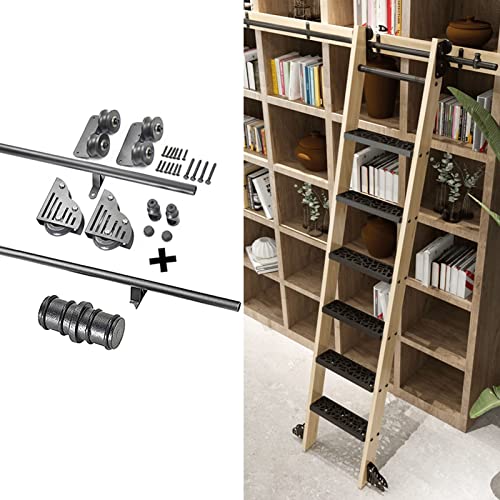 Kit porte de grange coulissante 13ft rail pour échelle bibliothèque MiroDo - 2