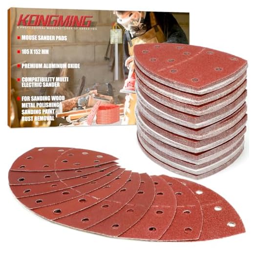 KONGMING 100 Stück Schleifpapier Dreieckschleifer klett 11 Loch Körnung 40-600 Schleifblätter 152x105 mm fur Detailschleifer