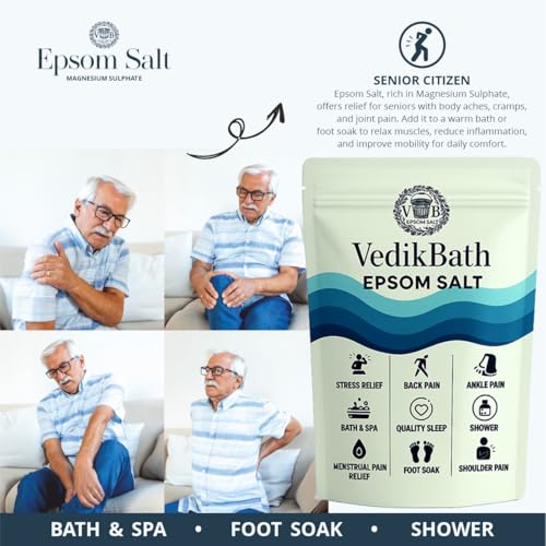 Image of Epsom Salt | Natural Magnesium Sulfate for DIY Scrubs | Foot Soaks & Relaxing Baths | Fragrance-Free & Skin Safe | Fast-Dissolving Bath Soak for Sore Muscles | Workout Relief & Joint Comfort | Soak for Relaxation Detox & Stress Relief | Net Weight 1Kg