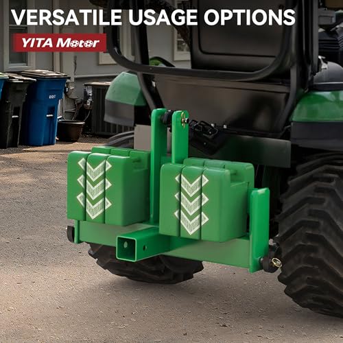 Image of YITAMOTOR 3 Point Quick Hitch with 2 inch Receiver for Category 1, 3 Pt Tractor Trailer Hitch Drawbar Adapter Attachments with Suitcase Weight Brackets