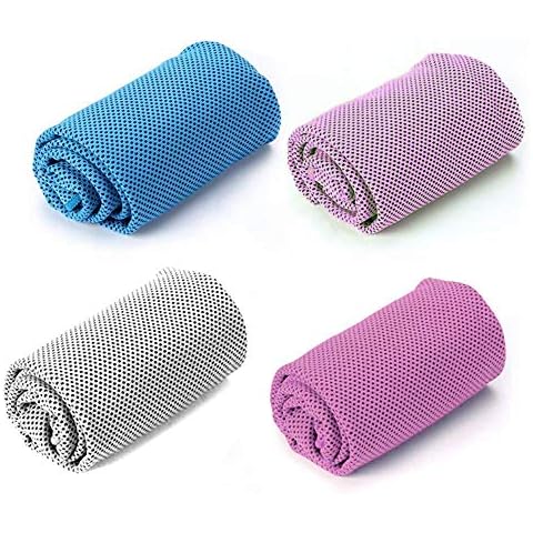 Cooling Towels 4 Pack for Sports, Microfiber Multi-Purpose Fast Drying Sweat Towels for Neck, Ice Towels for Workout Sweat, Fitness, Gym, Yoga, Running, Camping, Hiking, Pilates, Travel & More Activit Cover