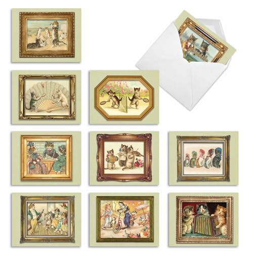 Cartes de vœux vierges chat lot de 10 cartes de correspondance M1737BN premium