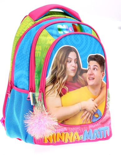 Maricart | Zaino Scuola Elementare per Bambini 32x21x42 cm Zainetto da Bambino o Bambina con 2 Compartimenti e Chiusura a Zip – Ninna e Matti