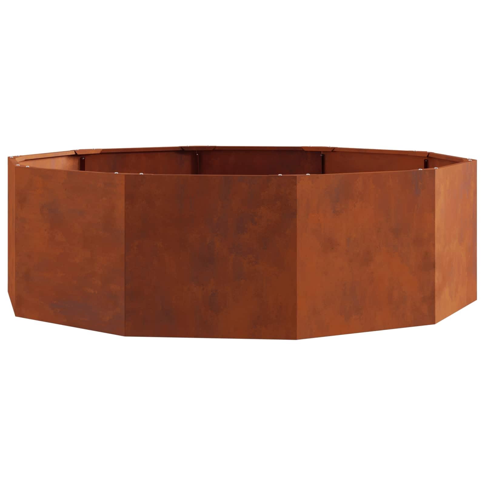 Fioriera rotonda in acciaio, 120 x 120 x 35 cm, per esterni, resistente e facile da pulire, per terrazza o balcone