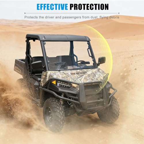 POYEACO Front Full Vented Windshield Compatible with Polaris Ranger Midsize 500 570 ETX EV 2015-2025 Accessories Hard Coated Scratch Resistant PC UTV Window, Not for Fullsize by POYEACO - Used condition - Image 6