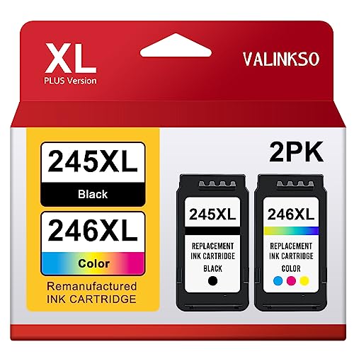 Valinkso 245Xl 246Xl Ink Cartridges Combo Pack For Canon Pg-245Xl Cl-246Xl Compatible With Canon Pixma Mx490 Mx492 Mg2522 Ts202 Ts302 Tr4520 Ts3122 Mg3022 Mg2520 Tr4522 Ts3120 Ts3320 Printer (2 Pack) #TOP28