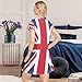 Naanle Womens Sexy Nightgown British Flag Short Sleeve Cute Ladies Loose Daily Shirt Casual Sexy Loungewear Girls Cloth House Dress,XXL