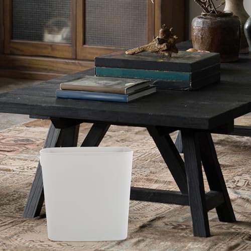 Image of Luxshiny Slim Trash Can Plastic Waste Basket Rectangle Garbage Container Narrow Wastebasket Recycle Bin for Bathroom, Bedroom, Kitchen, Living Room 28X27X12.5cm