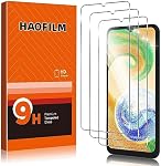 HAOFILM [3 Pack] Protecteur d'écran en verre trempé compatible pour Samsung Galaxy A12,A13, A04S, A04, A23 4/5G, A03, A02S, Facile à installer, sans bulles, très sensible