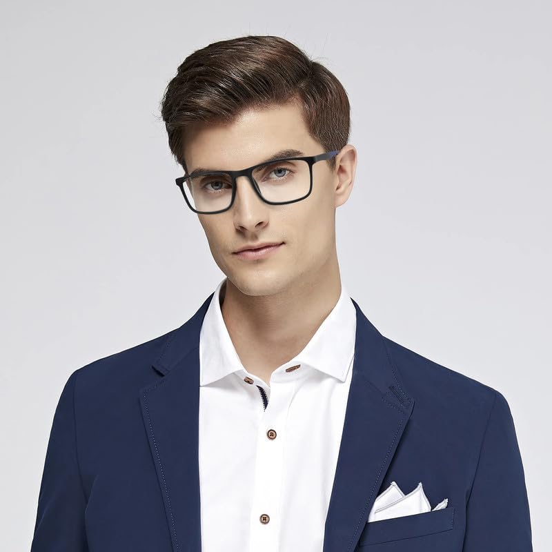 4 Pack Reading Glasses Blue Light Blocking Rectangular Frame Computer Reader for Men - Image 6