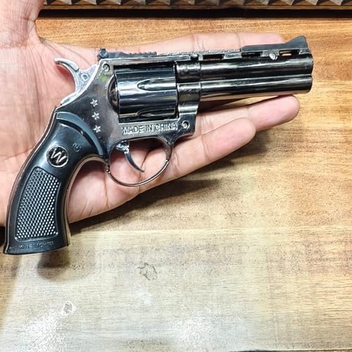 Image of Revolver Gun Shaped Jet Flame Refillable Cigarette Lighter with Cover