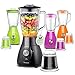 TurboTronic Standmixer mit Glasbehälter und Kaffeemühlen-Aufsatz 1,5L pink, grün, orange, schwarz, BPA-frei, Smoothie Maker, Blender, crushed ice, 800W
