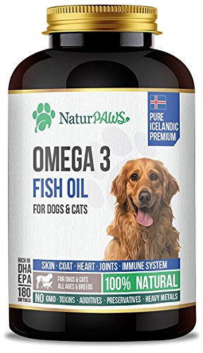 NaturPAWS Omega 3 Fish Oil Supplement for Dogs and Cats - 1000 mg