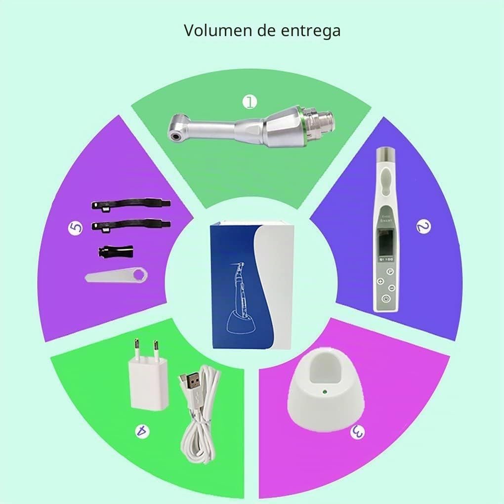 Tratamiento de Endodoncia con Motor Endo LED Inalámbrico Dental, Reciprocidad 16:1 con Configuración de 9 Programas, Rotación de 360°/conexión Conveniente, Localizador de Ápice Del Conducto Radicular