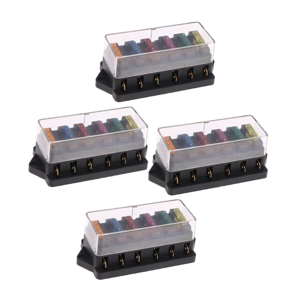 4pcs Compatible Way Automotive Fuse Block Motorcycle Car Motorcycle Car Replacement Fuse Box